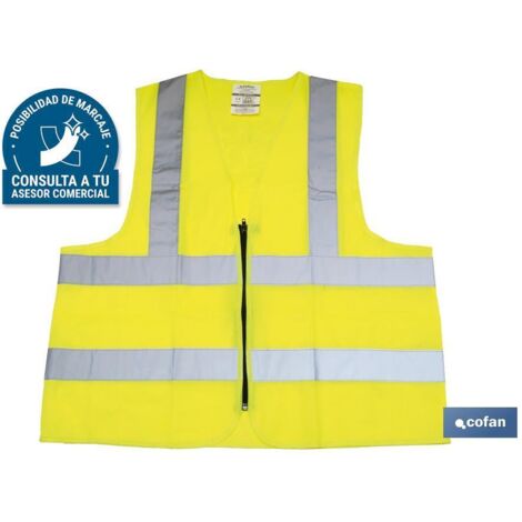 Gilet giallo con cerniera T-XXL