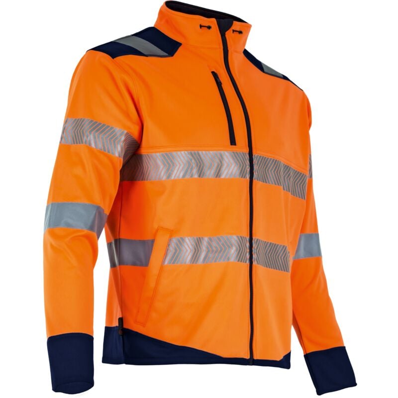 LMA - Gilet de travail authentic hv led - marine/orange fluo s - 2