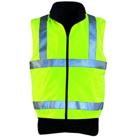 Gilet haute visibilité doublé polaire réversible Coverguard Hi-Way Jaune / Noir 3XL