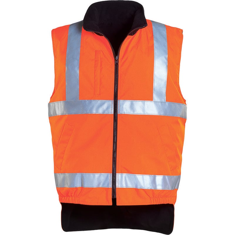 Gilet de travail polaire sans manche haute visibilité hi-way - Orange FLuo l - 48/50