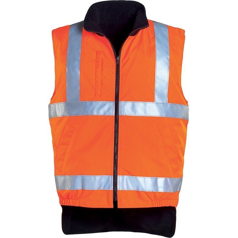 Gilet Hi-Vis foderato in pile reversibile Coverguard Arancione / Nero XXL