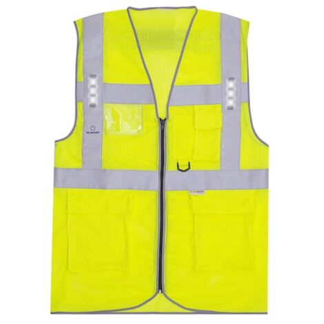Gilet haute visibilité jaune SAFARI AIR LED - M - T2S
