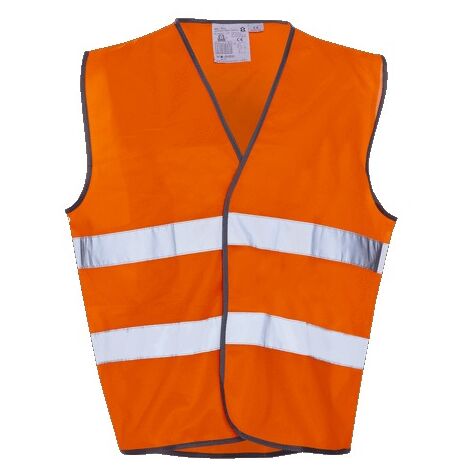Gilet haute visibilité orange fluo avec bandes rétroréfléchissantes – 100% polyester – Fermeture auto-agrippante – Pour milieu sombre - VET3029GT