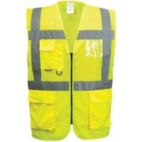 Gilet haute visibilité Portwest grillage executive ventilé MADRID Jaune Fluo