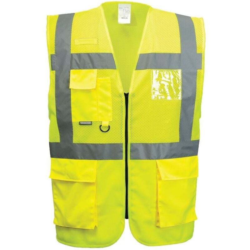 Gilet ad alta visibilità Portwest maglia executive ventilato MADRID Giallo fluorescente XXL