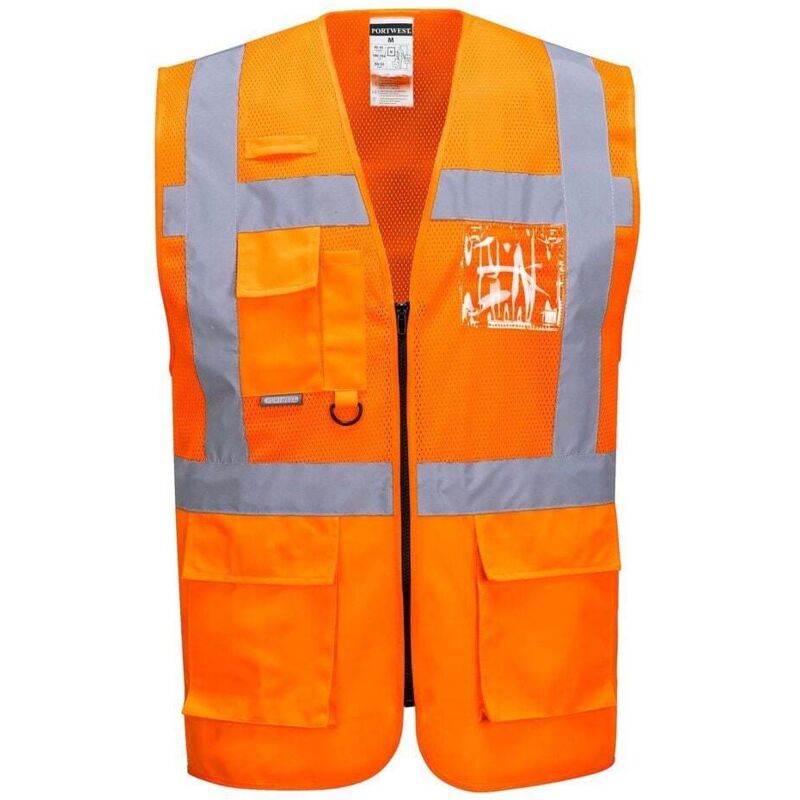 Gilet Exécutive Maille Madrid Couleur : Orange Taille Xxxl Portwest