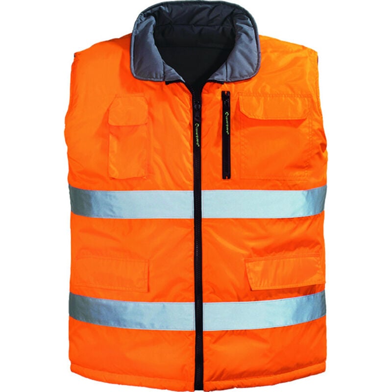 Coverguard - Gilet réversible hi-way orange/ gris taille xxl classe 2 haute visibilité avec bandes réfléchissantes