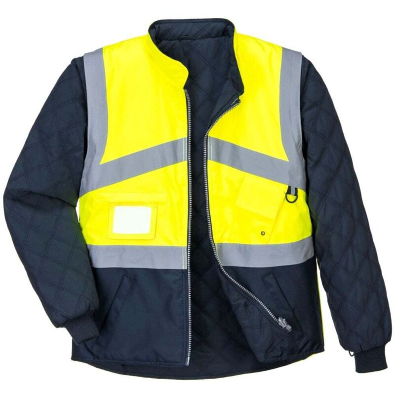 Gilet haute visibilité Reversible Portwest manches amovibles Jaune / Marine l
