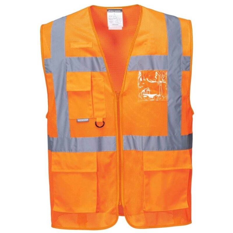 Gilet haute visibilité zippé respirant Portwest Meshair Athène Orange s