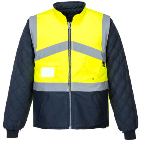 Gilet Hivis Bicolore Reversible couleur : Jaune/Marine taille L - PORTWEST