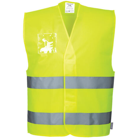 Gilet HV avec porte-badge double entrée couleur : Jaune taille S/M - PORTWEST