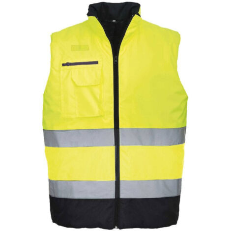 Gilet Imbottito Ad Alta Visibilità Giallo/Navy Giallo-Navy S
