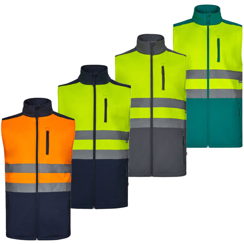 305906 av gilet softshell bicolore haute visibilité - xxl - Bleu/orange - Velilla 305906 av gilet softshell bicolore haute visibilité - xxl - Bleu/orange - Velilla
