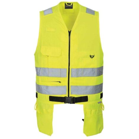 Gilet jaune haute visibilité multipoches Portwest Xenon Jaune L