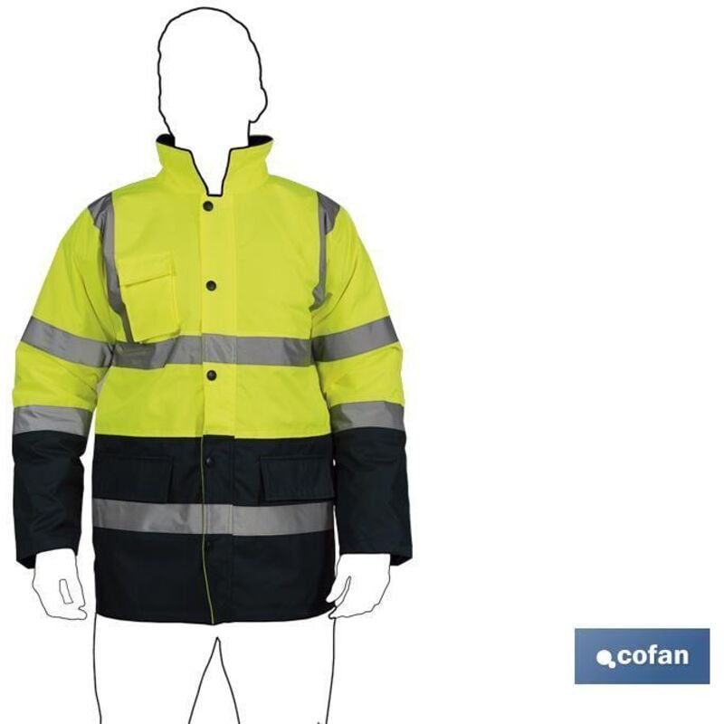 Cofan - Parka Haute Visibilité Modèle Deneb Jaune et Bleu Taille m