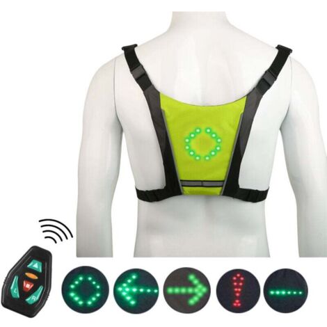 Gilet lampeggiante a LED, gilet da corsa, luce di segnalazione a LED, clip riflettente per zaino, clip per zaino da equitazione ricaricabile tramite USB con telecomando
