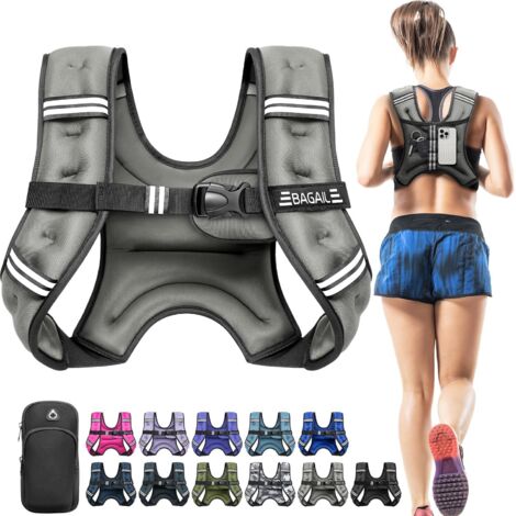 Gilet Lesté Pour la Musculation, Taille Ajustable, Poche Pratique, Gilet Lesté en Sable de Fer, Idéal Pour les Séances de Gymnastique, le Yoga et les Exercices d'Aérobic