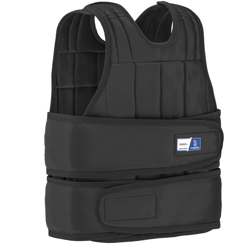 Homcom - Gilet lesté réglable veste lestée 20 Kg max. poids amovibles entrainement musculation exercice boxe oxford noir