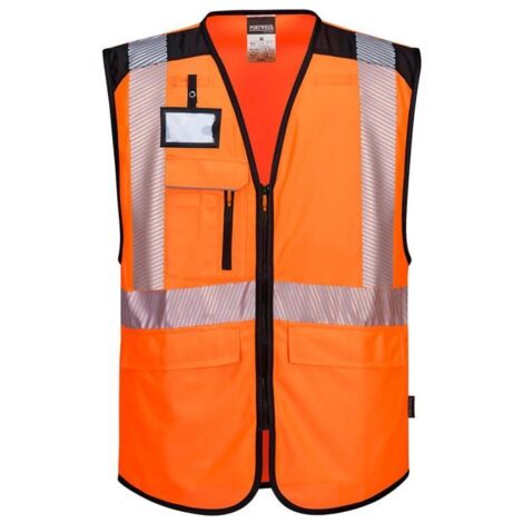 Gilet Multipoches haute-visibilité PW3 Orange/Noir XL
