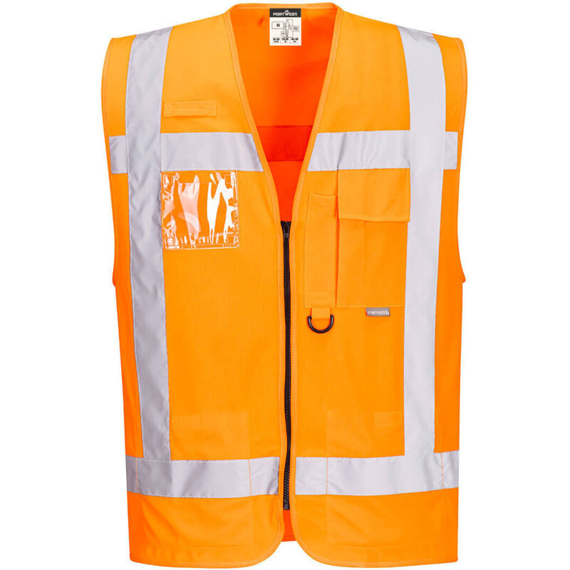 Portwest Mehrzweck-warnweste Mit Mehreren Taschen, Hochsichtbarkeit, Rws Orange, Größe L