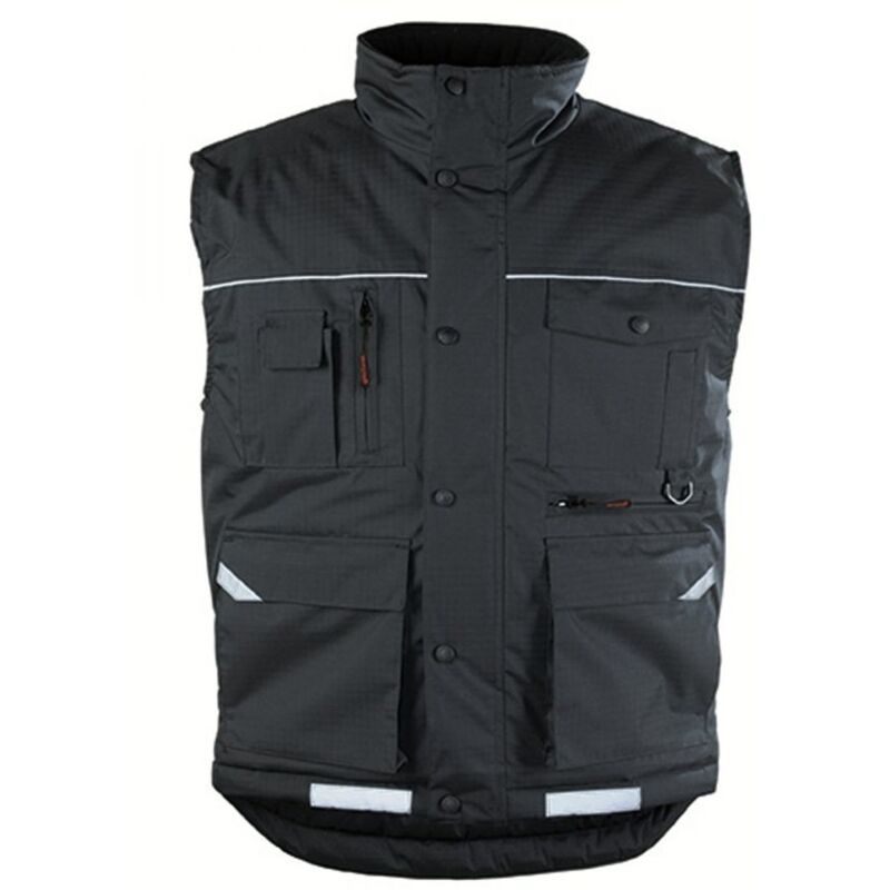 Gilet de travail matelassé sans manche ripstop - Noir m - 44/46