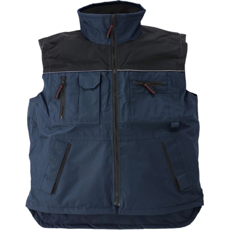 Gilet de travail Coverguard ripstop 5GRIPL multipoches bleu marine taille l matelassé sans manche