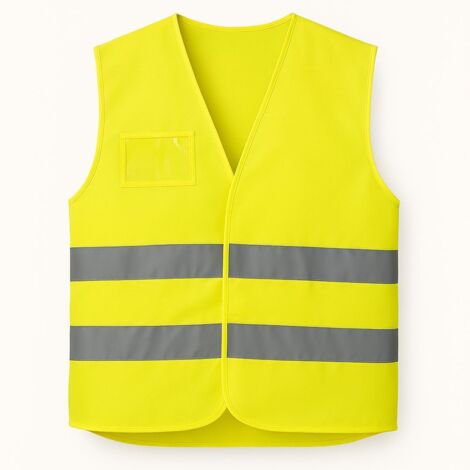 Gilet poliestere Giallo Alta Visibilità HV014/G - Taglia Unica con porta cartellino