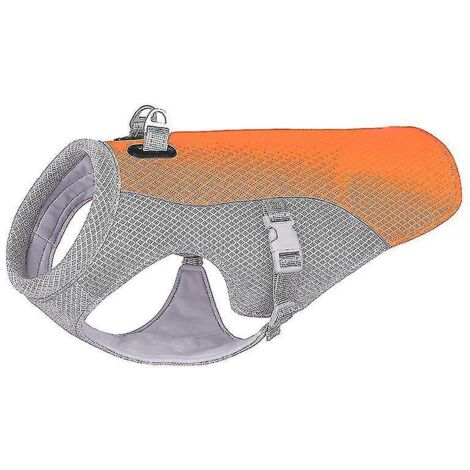 Gilet rafraîchissant pour chien, vêtement d'été ajustable, veste rafraîchissante pour chien idéale pour la randonnée, les promenades et le camping en extérieur - Orange - Taille L