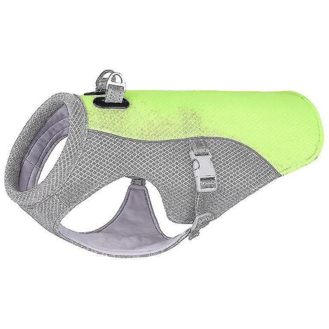 Gilet rafraîchissant pour chien, vêtement d'été ajustable, veste rafraîchissante pour chien idéale pour la randonnée, les promenades et le camping en extérieur - Taille M - Vert