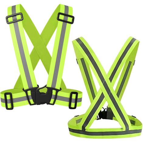 Gilet réfléchissant 2 pièces pour la course à pied, gilet de sécurité pour vélo, avertissement