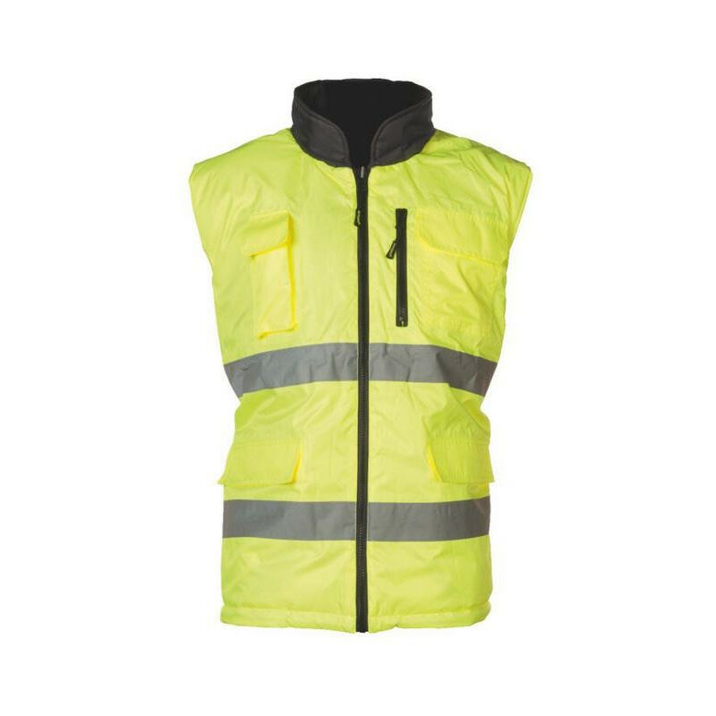 Coverguard - Sacla - Gilet sans manche fluorescent réversible jaune/gris xxl