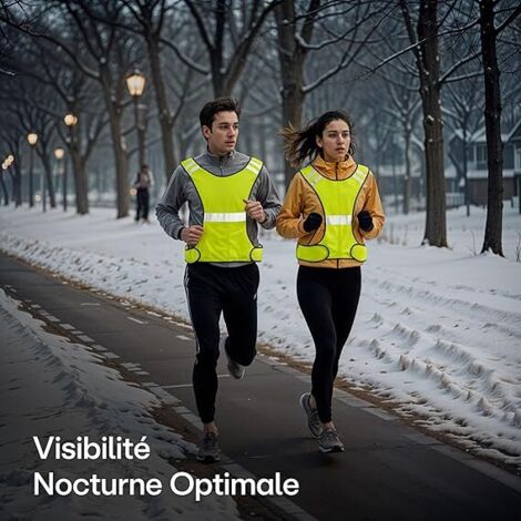 Gilet riflettente ad alta visibilità - Donna e uomo - Traspirante - Leggero - Giacca di sicurezza fluorescente per corsa, ciclismo