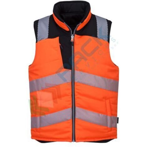 Gilet risvoltabile ad alta visibilità PW3 Arancione/Nero L