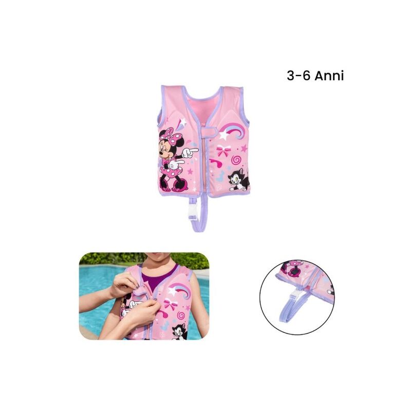 Trade Shop Traesio - Chaleco Salvavidas Niña Minnie Con Almohadillas Niña 3-6 Años 9101G