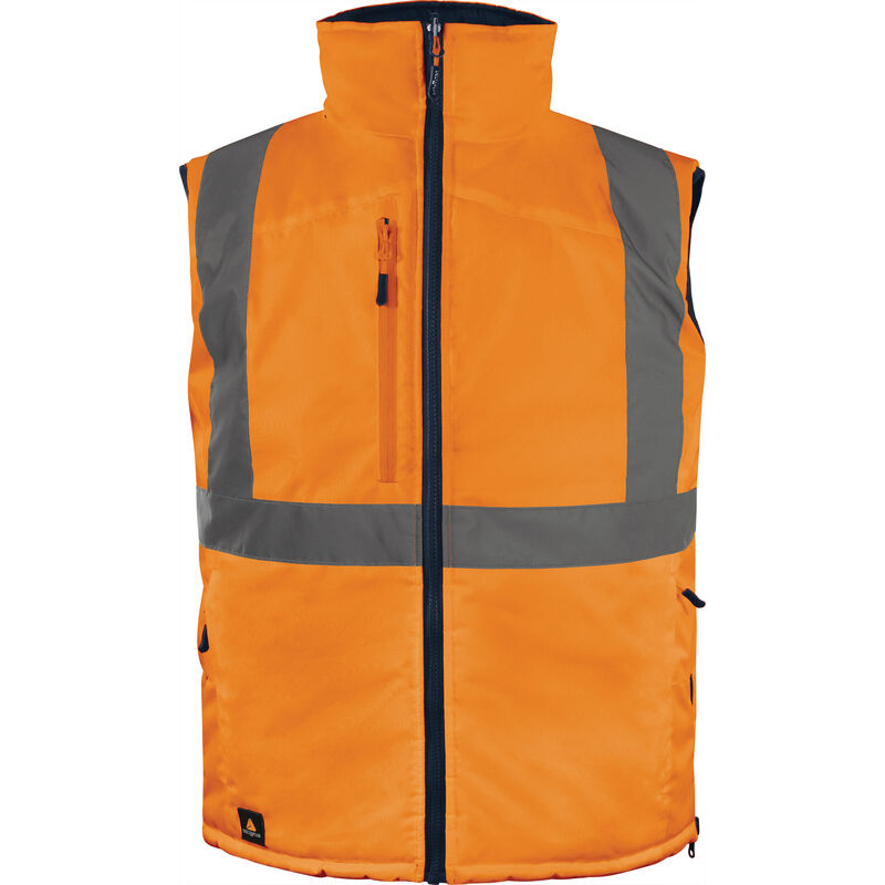 Gilet sans manche réversible hv orange/bleu marine tm Delta Plus FIDJ3HVORTM