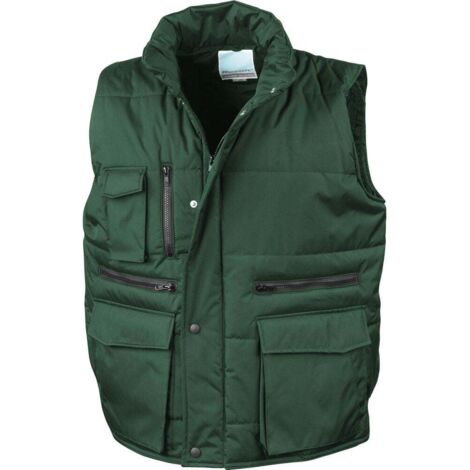 Gilet sans manches de travail matelassé Result Vert Foncé XL.