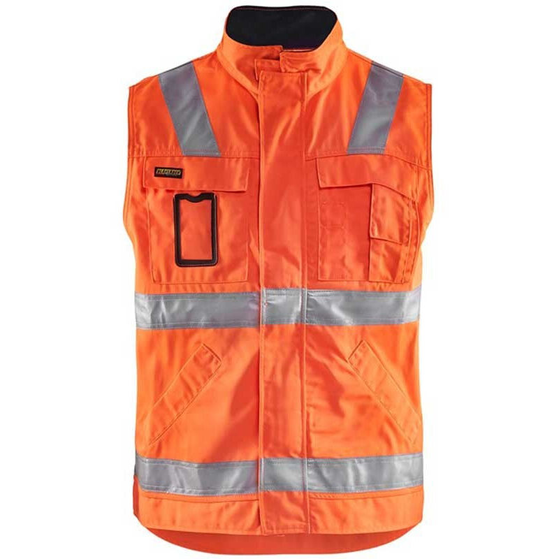 Gilet de travail sans manches haute visibilité 8505 - Orange fluo/Marine xxxl
