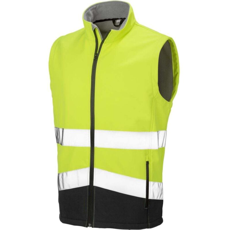 Gilet sans manches haute visibilité Softshell Result high viz Jaune / Noir m
