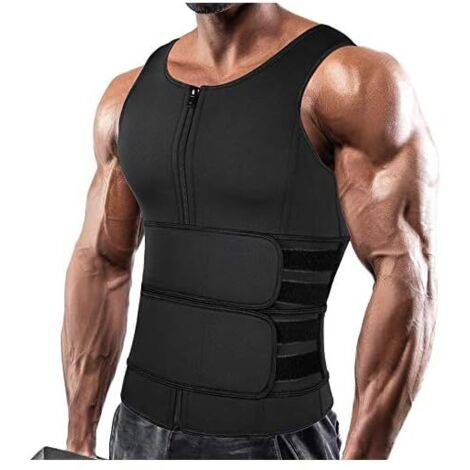 Gilet Sauna En Néoprène - 2,1 Mm - Soutien Lombaire Avec Bâtons Acier - Pour Entraînement Fitness Et Perte De Poids - Taille Unique