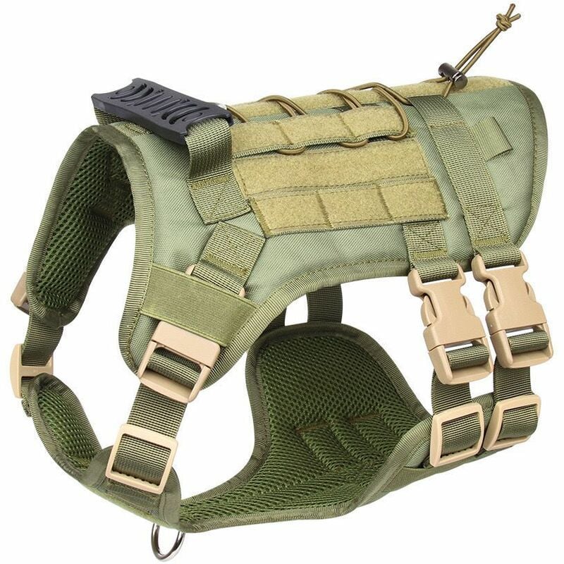 Gilet tactique léger et durable pour chien(Vert armée)