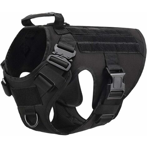 Gilet tactique pour chien, gilet d'entraînement à boucle élastique militaire avec poignée en métal et boucle pour la chasse en randonnée-BDD