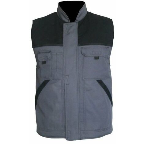 Gilet Typhon Sans Manche Double Ouate Et Polaire Gris-noir