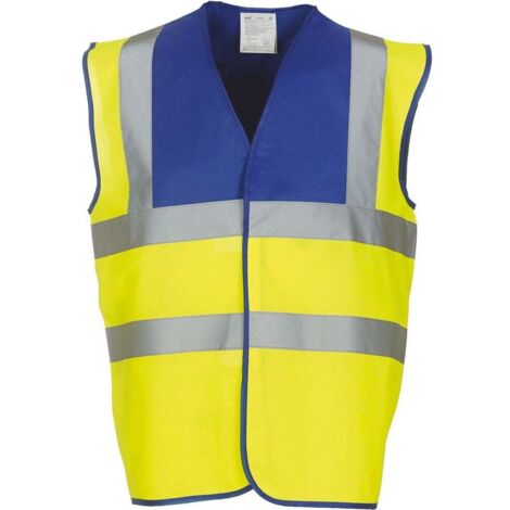 Gilet YOKO alta visibilità Blu reale / Giallo XXXL