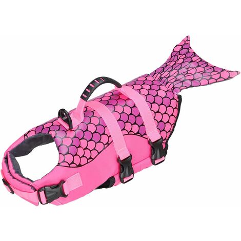 Gilets de sauvetage KAEJYIUT Gilet de sauvetage pour chien, maillot de bain de protection, bandes réfléchissantes, réglable, haute visibilité, gilet de flottaison pour plage, piscine, bateau (sirène,