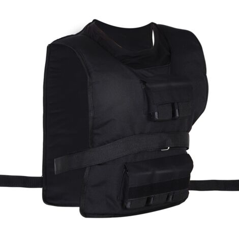 Gilets lestés 30kg-Musculation réglable-Tissu Oxford-Fer noir-Entraînement complet-36x5x52(cm)