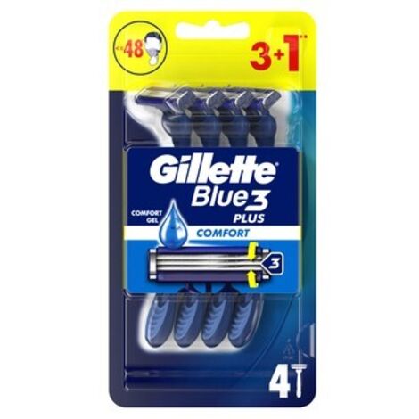 Gillette Blue3 Plus Comfort – 4er-Pack Einwegrasierer – Sanfte Rasur