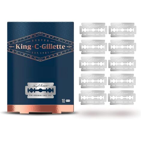 GILLETTE KING C. DA UOMO LAMETTE DI RICAMBIO PER RASOIO  CONFEZIONE DA 10 PZ