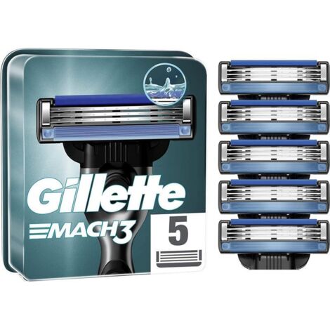 GILLETTE MACH3 LAMETTE DI RICAMBIO 5 PZ PER RASOIO DA UOMO RASOI A 3 LAME