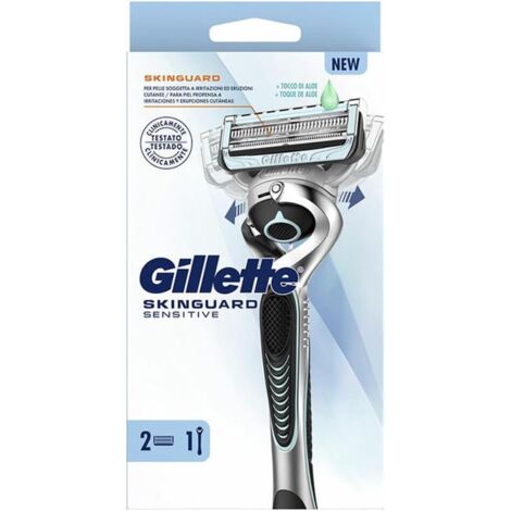 GILLETTE RASOIO UOMO SKINGUARD SENSITIVE FLEXBALL 1 MANICO + 1 LAMETTE BARBA