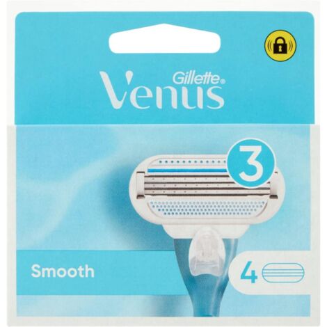 GILLETTE VENUS LAMETTE RASOI DONNA SMOOTH PER RASOIO A 3 LAME. CONFEZIONE DA 4